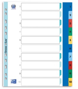 PRZEKŁADKI NUMERYCZNE A4+ PP 1-10 KOLOROWE