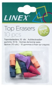 GUMKI NA OŁÓWEK LINEX 10szt.