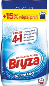 Proszek do prania BRYZA, 4w1 biały 5,85 kg, 90 prań