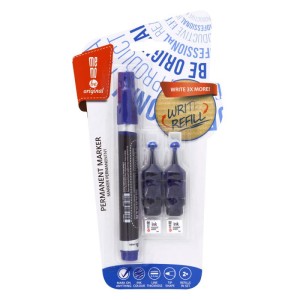 MARKER PERMANENTNY MEMOBE+2 ZAPAS.TUSZE OKR.CZARNY