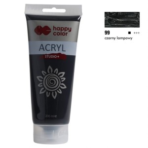 FARBA AKRYLOWA STUDIO 200ML H.COLOR CZARNY LAMPOWY