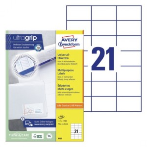 ETYKIETY UNIWERSALNE 70x42,3mm.100ark. AVERY ZWECKFORM