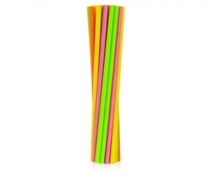 SŁOMKI PAPIEROWE FLUO MIX 24szt.