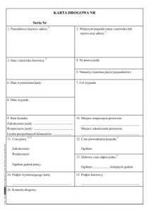 KARTA DROGOWA A5 NUMEROWANA STOLGRAF K148