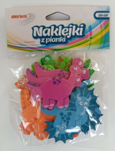 NAKLEJKI Z PIANKI PVC50 DINOZAURY