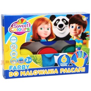 FARBY DO MALOWANIA PALCAMI 6 KOL.40ML.SWEET COLOUR