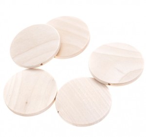 DREWNIANE KORALIKI MONETKI 50mm.5szt.