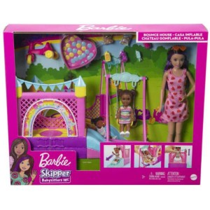 BARBIE SKIPER Z LALECZKĄ + DMUCHANY ZAMEK HHB67/3