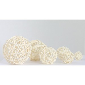 PLECIONA KULA RATTANOWA 6CM/5SZT.WYBIELANA