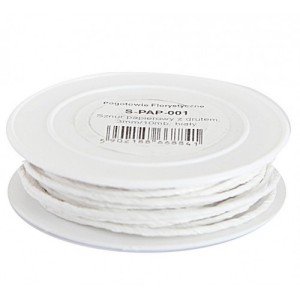 SZNUREK PAPIEROWY Z DRUTEM 3MM/10MB BIAŁY