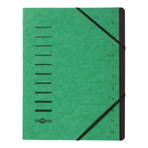 TECZKA DO PODPISU A4 1-12 Z GUMKĄ PAGNA ZIELONA