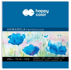 BLOK AKWARELOWY ART.15x15 10K.250GR.HAPPY COLOR