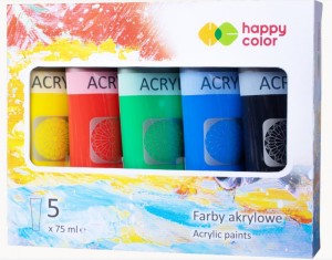 FARBA AKRYLOWA 5x75ML KOLORY MIX A HAPPY COLOR