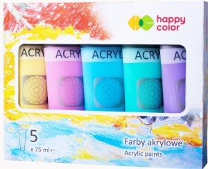 FARBA AKRYLOWA 5x75ML.KOLORY PASTEL HAPPY COLOR