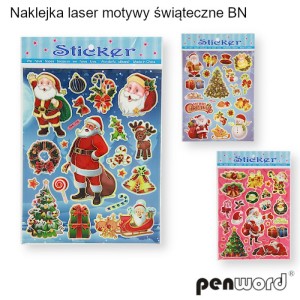 NAKLEJKA LASER MOTYWY ŚWIĄTECZNE BN