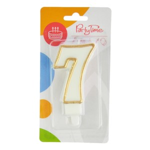 ŚWIECZKA CYFERKA 7 ZŁOTA OTOCZKA