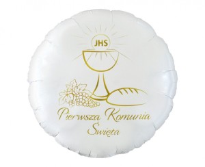BALON FOLIOWY PIERWSZA KOMUNIA ŚW.(KIELICH)OKR.18"