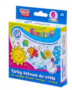 Farby do tworzenia naklejek żelowych, zest. 6 x 15