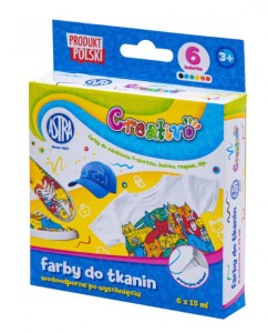 Farby do tkanin, zest. 6 x 15ml, CREATIVO ASTRA