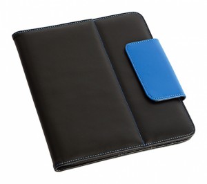 TECZKA KIEROWCY Z MIEJSCEM NA TABLET CZARNA/NIEB.
