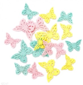 NAKLEJKI PLUSZOWE MOTYLE 15szt.PASTELOWE