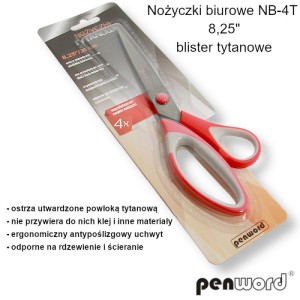 NOŻYCZKI BIUROWE TYTANOWE NB-4T 8,25"