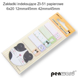 ZAKŁADKI INDEK.PAPIER.12x45/42X45mm 6x20K.ZI-51