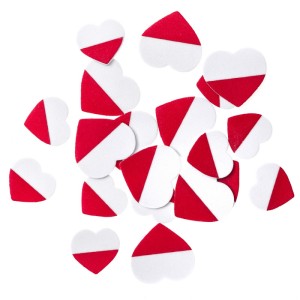NAKLEJKI Z PIANKI SERCA POLSKA FLAGA 20szt.