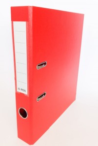 SEGREGATOR A4 5cm CZERWONY DWUST.OKLEJANY