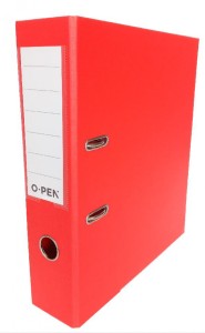 SEGREGATOR A4 7,5cm CZERWONY DWUST.OKLEJANY