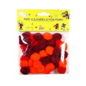 POMPONY 2,5cm 30szt ODCIENIE CZERWIENI LE19-03