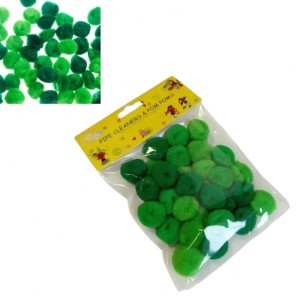 POMPONY 2,5cm 30szt ODCIENIE ZIELENI LE19-03