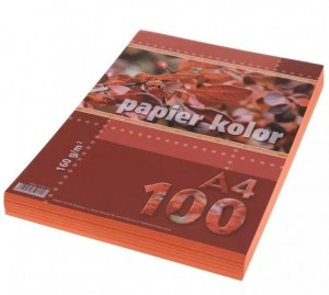 PAPIER A4 160gr. POMARAŃCZOWY /100/