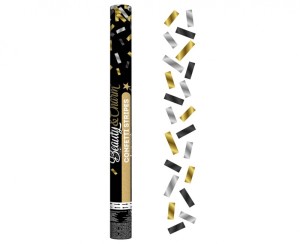 KONFETTI PNEUMATYCZNE B&C MIX ZŁ./SREBR./CZAR.60cm