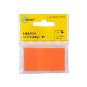 ZAKŁADKI PLASTIKOWE 25x43mm EKO POMARAŃCZOWE