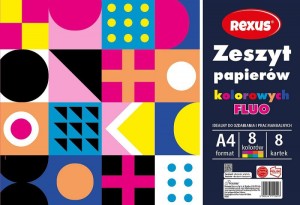 ZESZYT PAPIERÓW KOLOR.KREDOWANYCH FLUO A4 8k.
