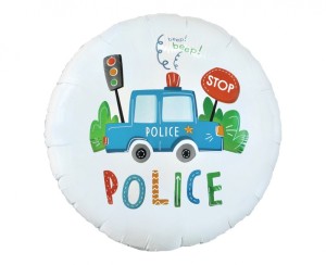 BALON FOLIOWY 18" POLICE OKRĄGŁY