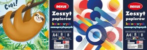 ZESZYT PAPIERÓW KOLOR.KREDOWANYCH SAMOPRZ.A4 8k.