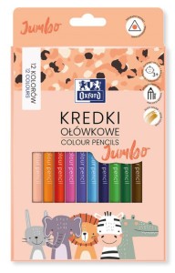 KREDKI OŁÓWKOWE OXFORD KIDS JUMBO 12 KOL.