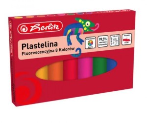 PLASTELINA 8 KOLORÓW FLUORESCENCYJNA