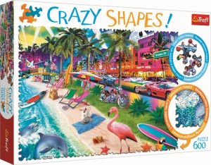 Puzzle 600 Crazy Shapes - Plaża w Miami !!