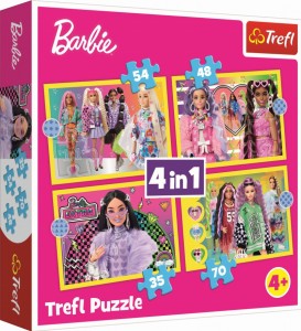 Puzzle 4w1 - Wesoły świat Barbie !!