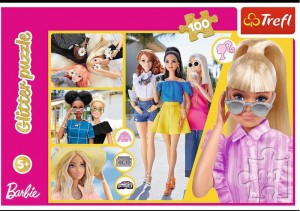 PUZZLE 100 GLITTER BROKATOWE BARBIE