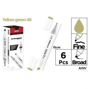 MARKER Z DWOMA KOŃCÓWKAMI YELLOW GREEN 48