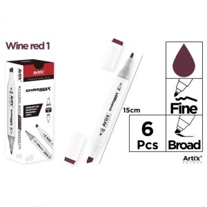 MARKER Z DWOMA KOŃCÓWKAMI WINE RED 1