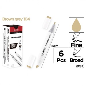 MARKER Z DWOMA KOŃCÓWKAMI BROWN GREY 104