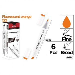 MARKER Z DWOMA KOŃCÓWKAMI FLUO ORANGE 122