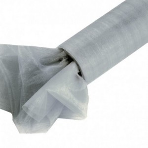 ORGANZA NIEOBSZYWANA MIĘKKA 40CM/8,1MB SREBRNA