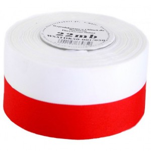 WSTĄŻKA SATYNOWA BIAŁO-CZERWONA FLAGA 100MM/9MB