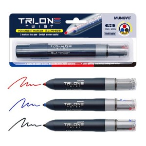 MUNGYO MARKER PERMANENTNY W PIÓRZE 3 KOL.W 1